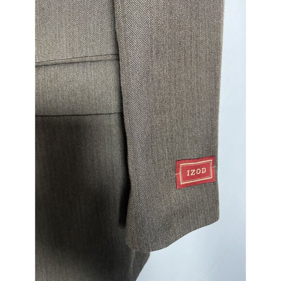 Izod Mens Brown 2 Button Blazer Sport Coat 42L Polyester/Rayon NWT - Picture 14 of 16